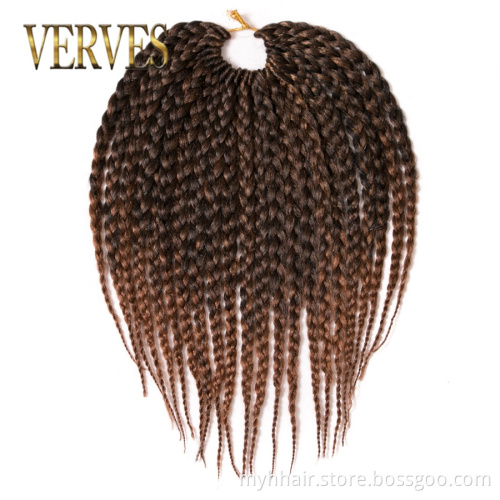 Short 14 Inch Box Braids Hair ombre Crochet Hair Extensions 22 roots/pack brown blond,black color synthetic Hair Afro for Women